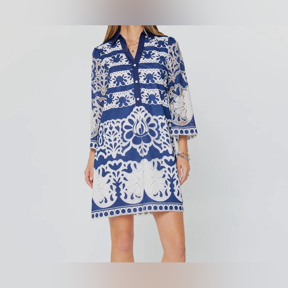 EXCELLENT!! Tuckernuck Borgo D U P E NWT Boutique Embroidered Lace Shift Xs S M - Picture 5 of 11